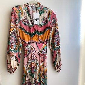 Printed wrapped dress Zara